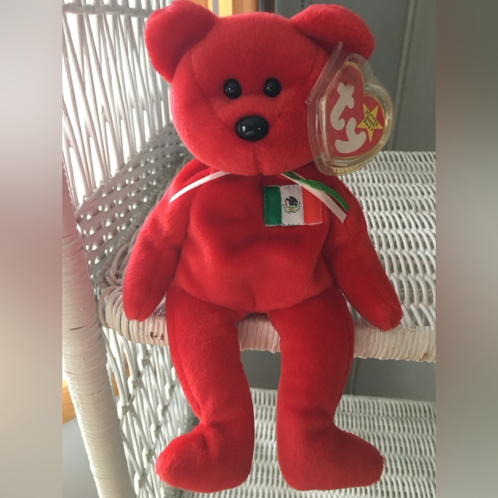 1999 NWT TY OSITO MEXICAN BEANIE BABY BEAR CINCO DE MAYO TIME !!!